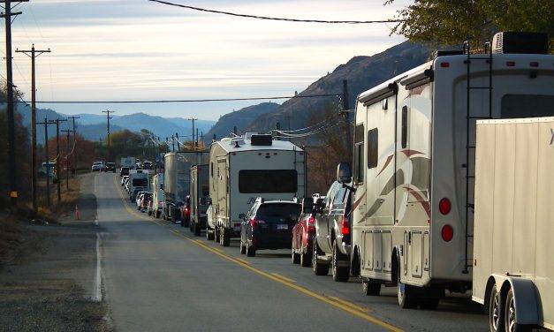 Bumper-to-bumper on Hwy. 97 as the U.S. border reopens