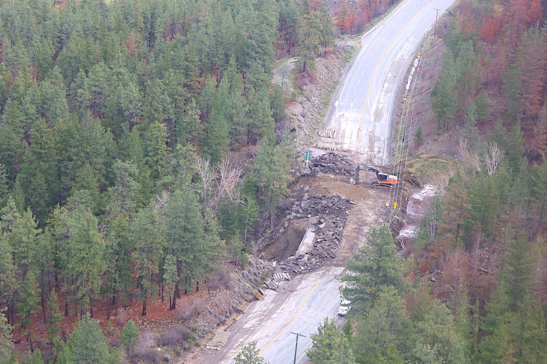 Highway 1 - Clearing near Lytton Work continues to clear the path to Tank Hill on HIghway 1, north of Lytton