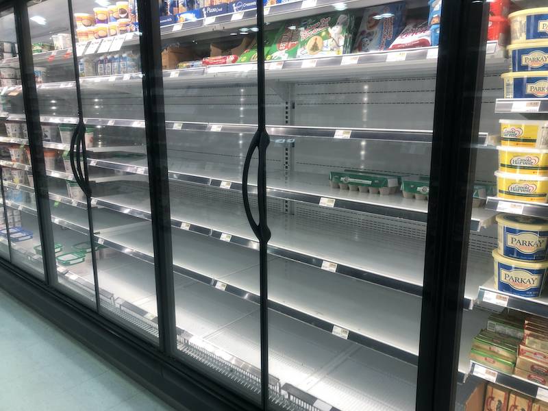 empty shelves grocery