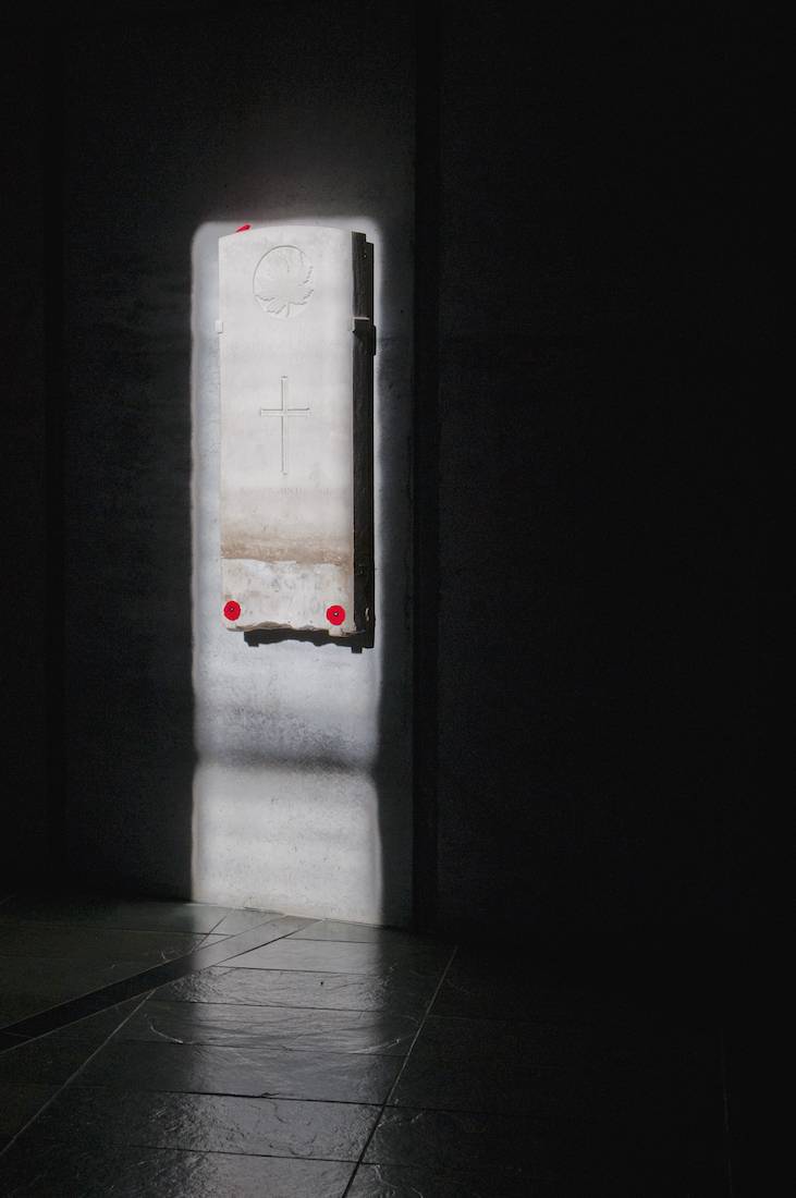 The headstone of the Unknown Soldier, Memorial Hall, Canadian War Museum, photo Steven Darby copy