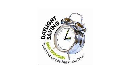 A reminder that Daylight Savings Time ends Sunday 2 a.m.