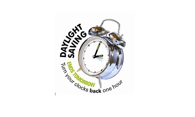 A reminder that Daylight Savings Time ends Sunday 2 a.m.