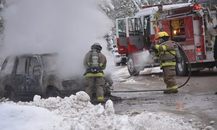 Fire destroys SUV near Oliver