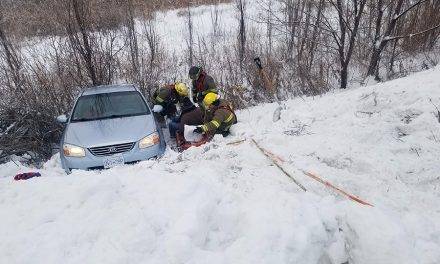 Firefighters rescue couple from ditch