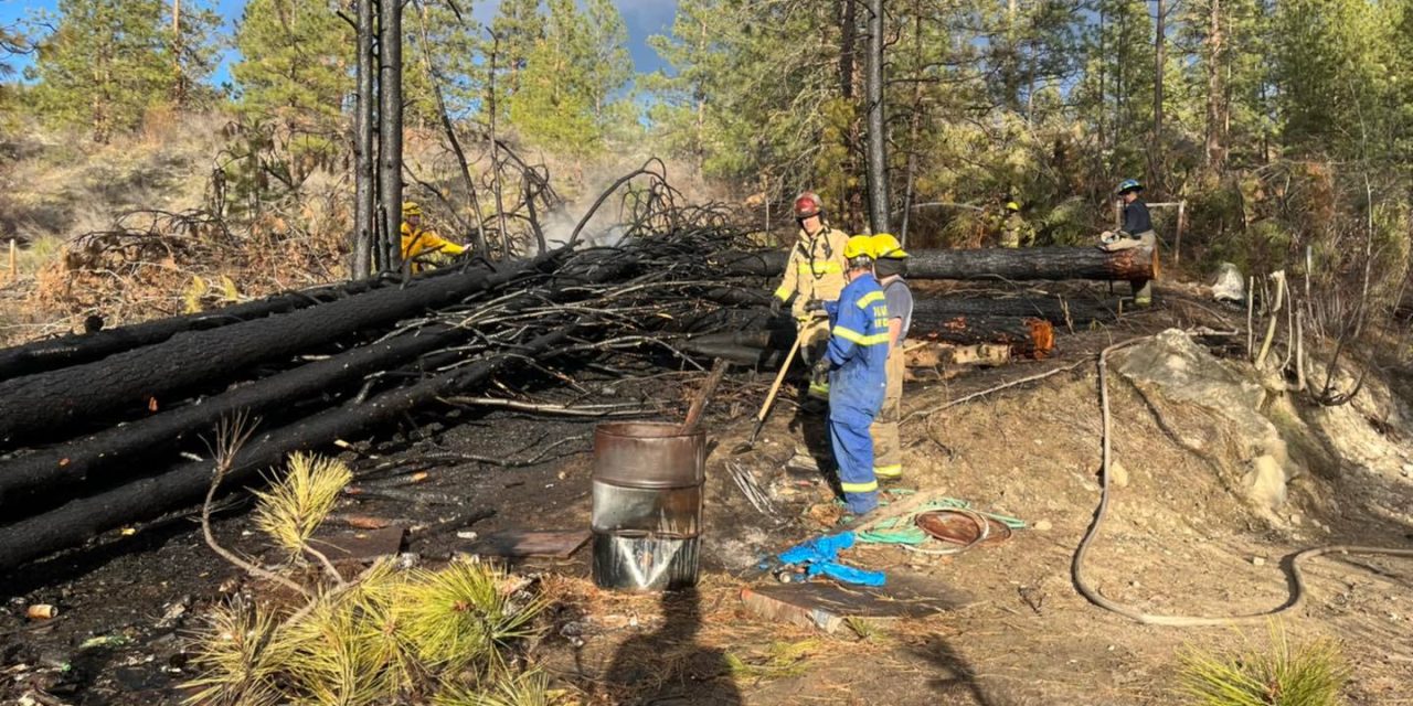 Burn pile gets away in Oliver