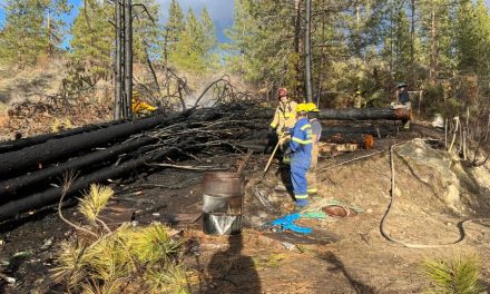 Burn pile gets away in Oliver