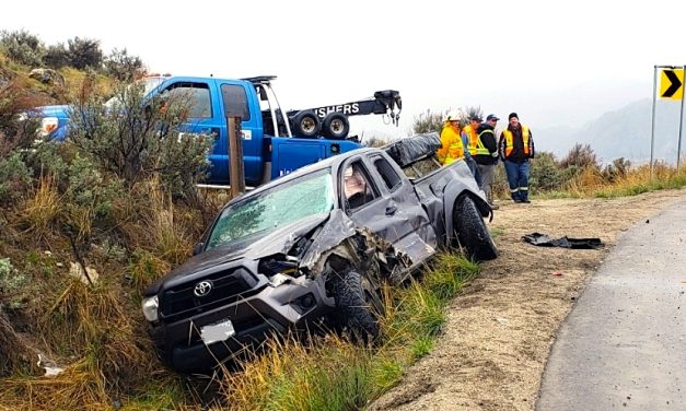 Pickup, semi-trailer truck collide on Anarchist Hwy. 3