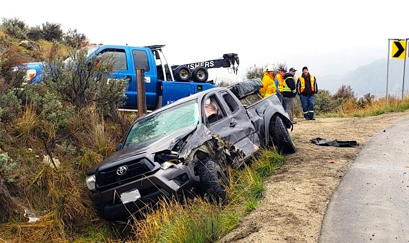 Pickup, semi-trailer truck collide on Anarchist Hwy. 3