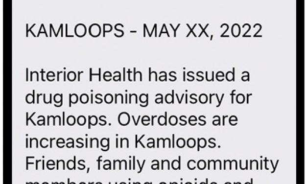 Toxic drug alert texts now available in Interior