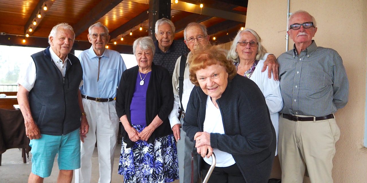 High school buddies laugh like teenagers 70 years on