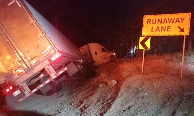 Semi-trailor ditches on Anarchist, campers pitch in runaway