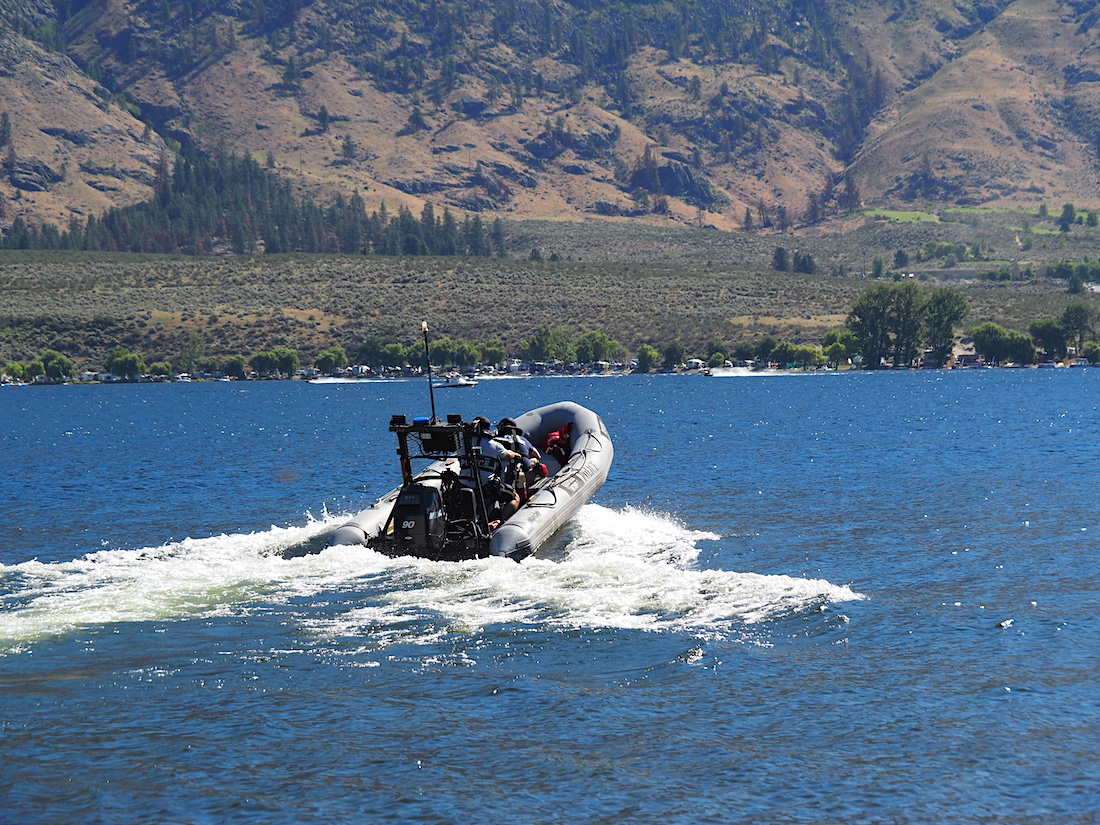 Osoyoos RCMP commander Jason Bayda police boat