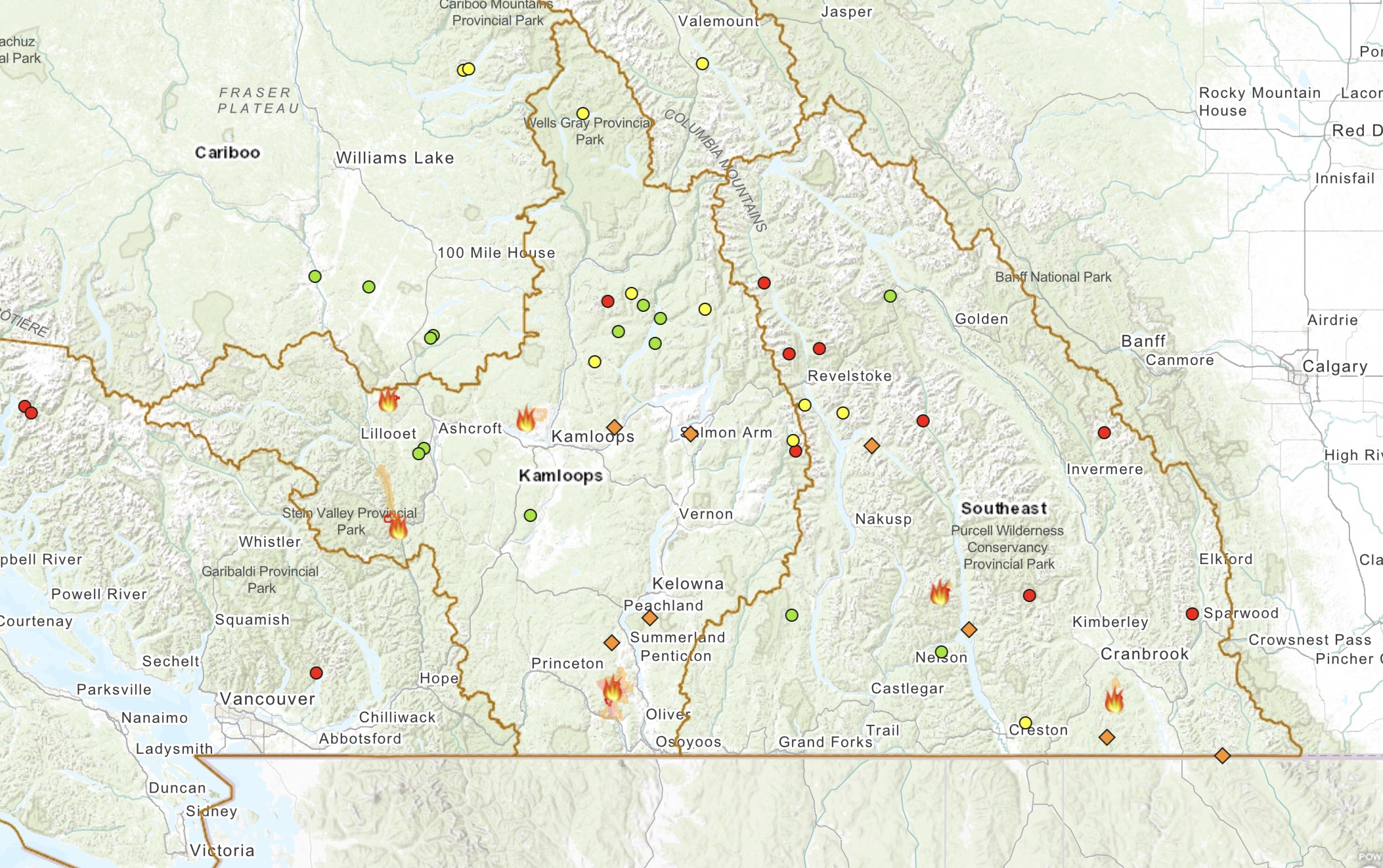 current fires bcws