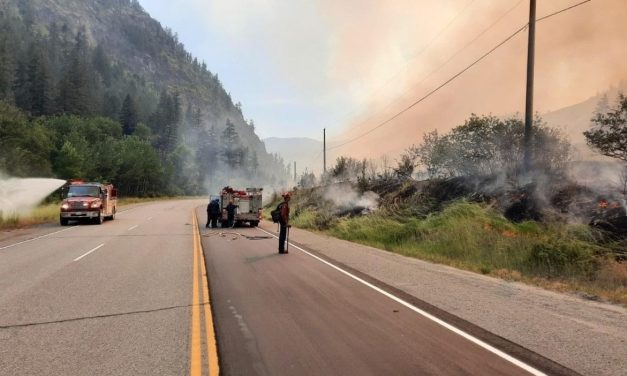 Planned ignitions along Hwy. 3A for Keremeos Creek fire