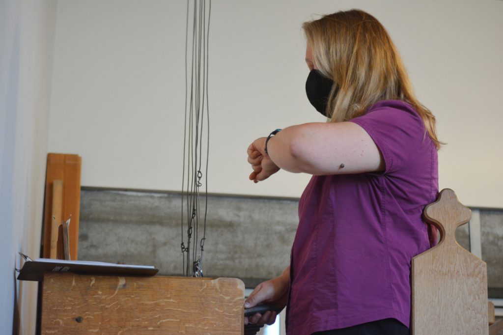 Bell ringer Penelope Johnson 