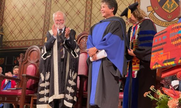 OIB chief receives doctorate, visits Oka site