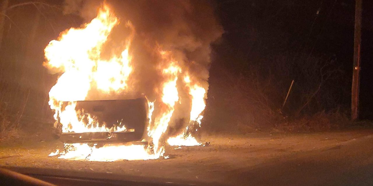 Stolen truck burns