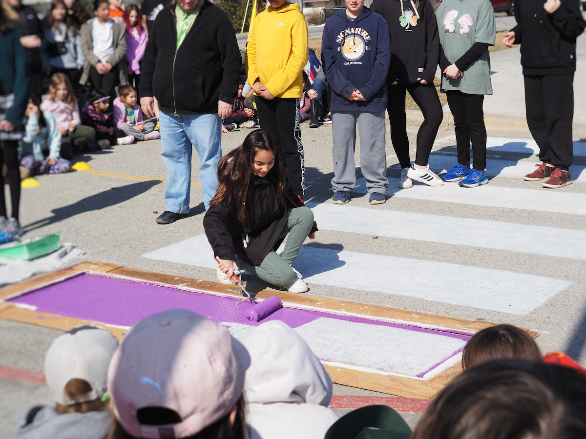 Osoyoos Elementary School rainbow crosswalk
