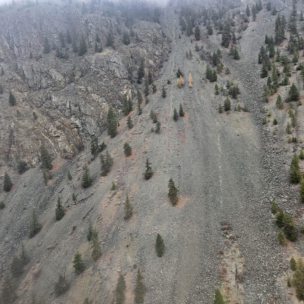 Hwy. 3 rock slide