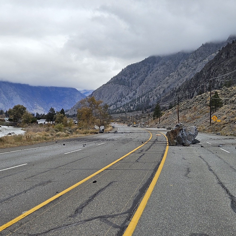 Hwy. 3 rock slide
