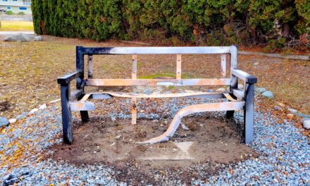 Memorial bench destroyed by act of vandalism