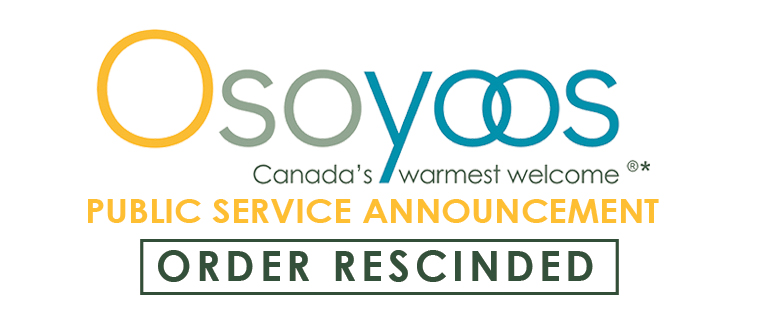 PUBLIC SERVICE ANNOUNCEMENT – TOWN OF OSOYOOS