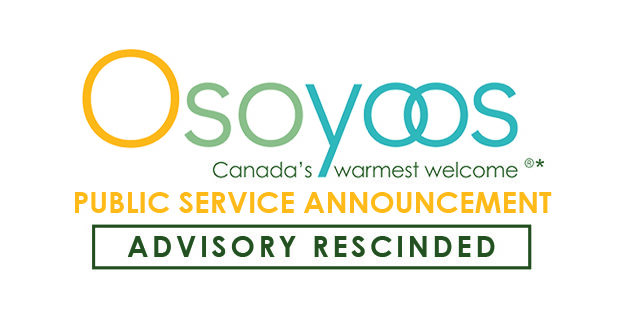 DOMESTIC WATER SYSTEM ADVISORY HAS BEEN RESCINDED