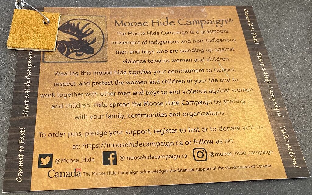 Oliver supporting Moose Hide Campaign 