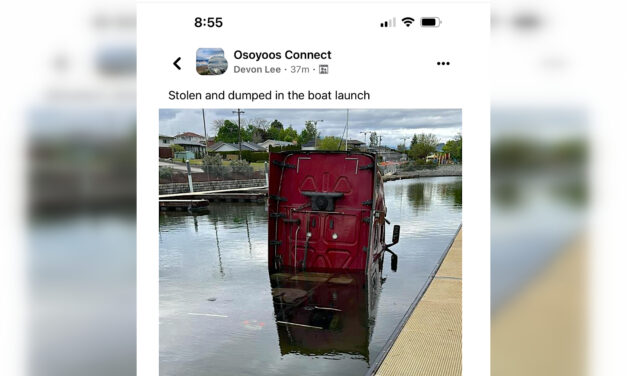 GPS directs semi truck into waters of Osoyoos Marina