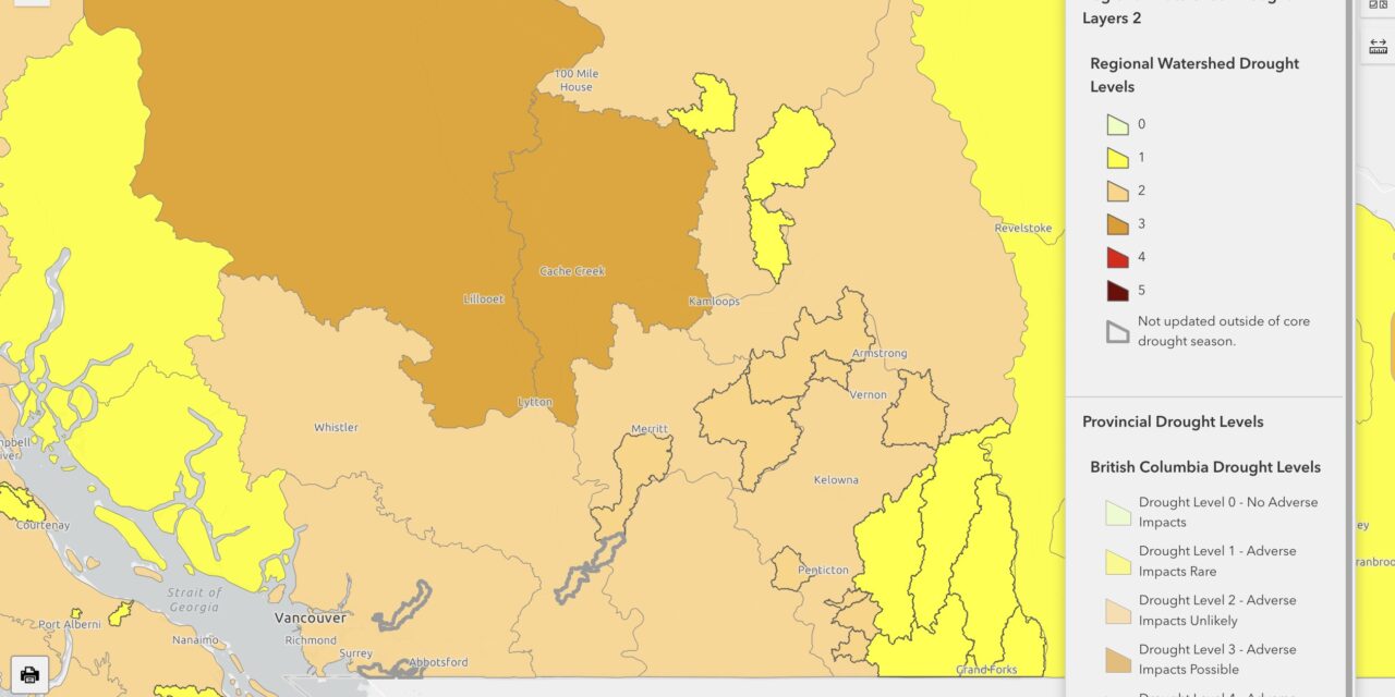 Okanagan region moved to Level 2 drought rating