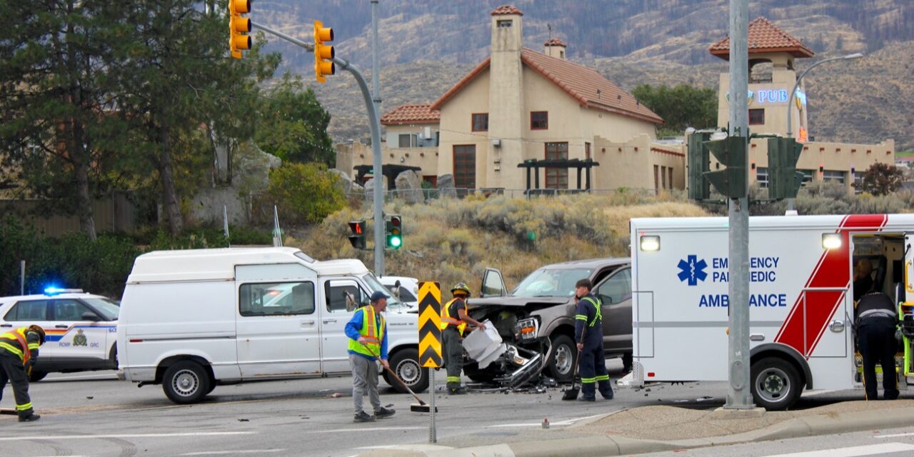 Two vehicle accident at intersection of Hwy. 3 and Hwy. 97