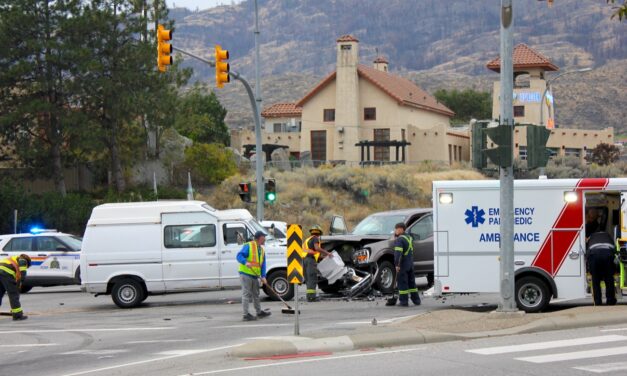 Two vehicle accident at intersection of Hwy. 3 and Hwy. 97