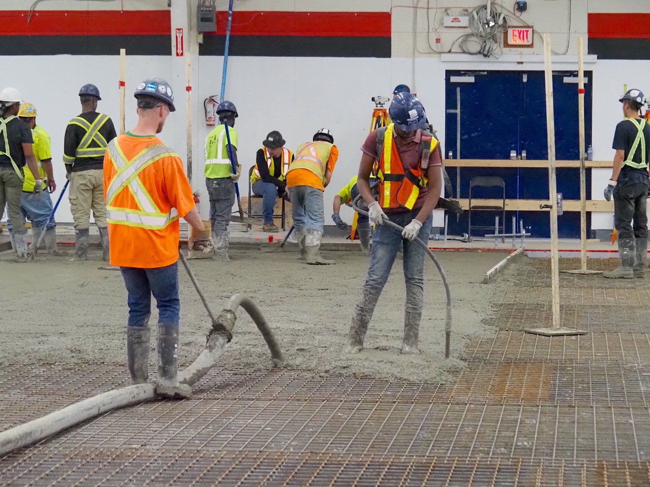 oliver arena concrete pour