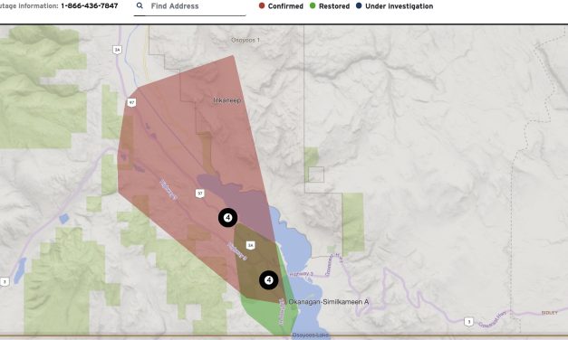 Nearly 3,700 Osoyoos homes lost power Thursday morning