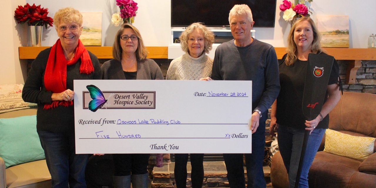 Hospice grateful for donation by Osoyoos paddlers