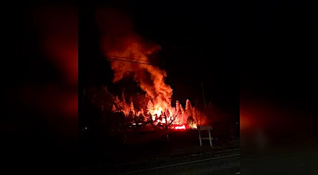 House destroyed in fire north of Oliver