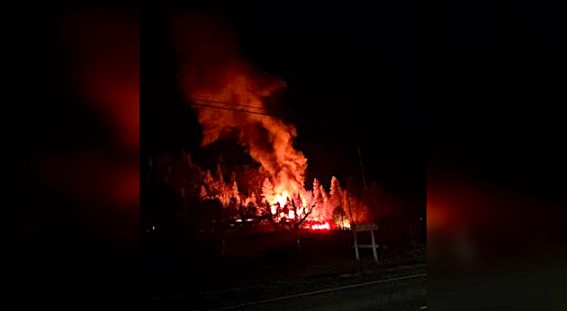 House destroyed in fire north of Oliver