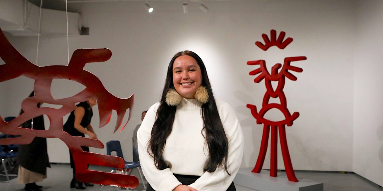 OIB artist turns pictographs into towering sculptures