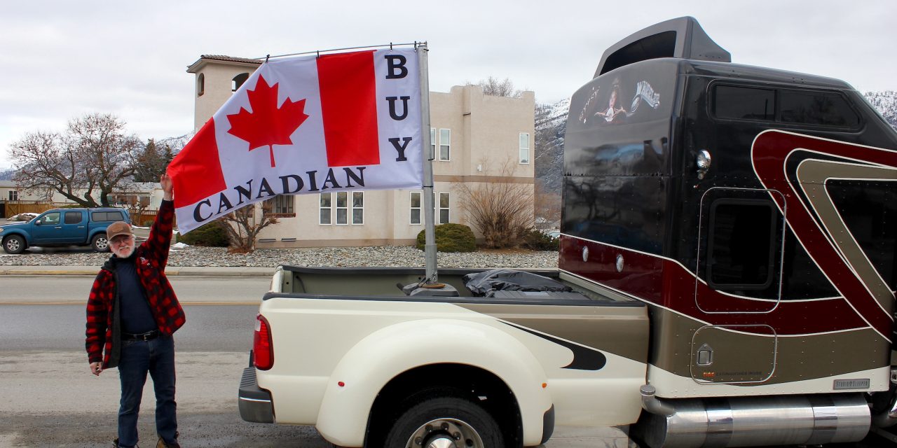 Snowbird flies ‘Buy Canadian’ flag with pride