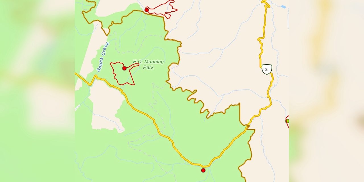 Two Manning Park fires burning within 1 km of Hwy. 3