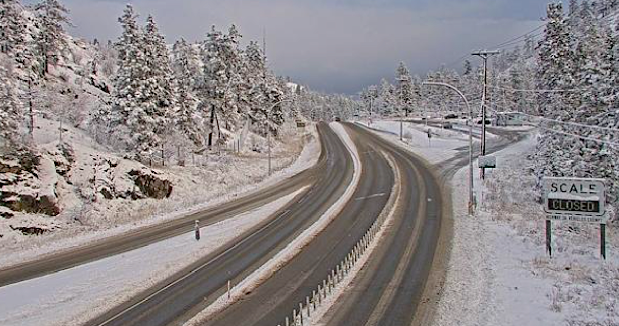 Slushy, slippery sections on local highways this morning