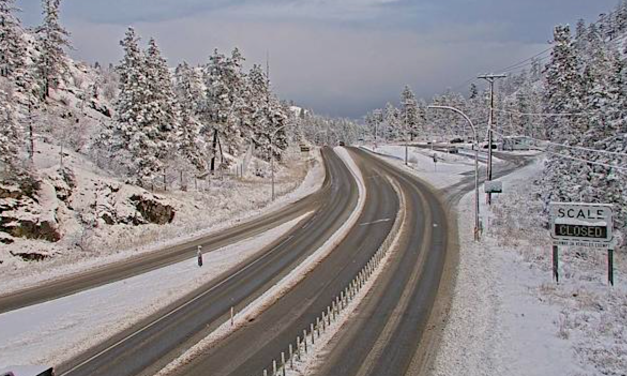 Slushy, slippery sections on local highways this morning