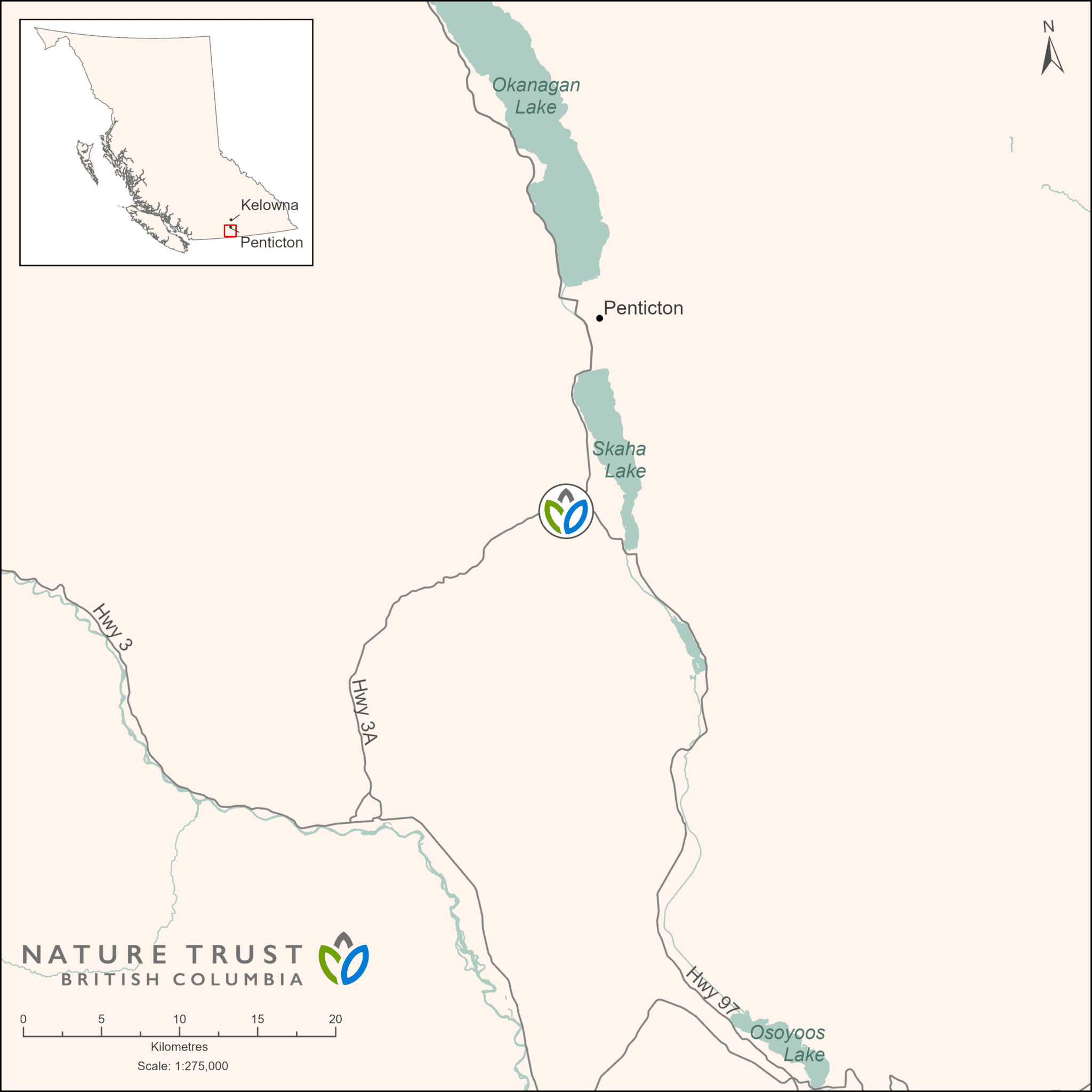 Nature Trust BC map