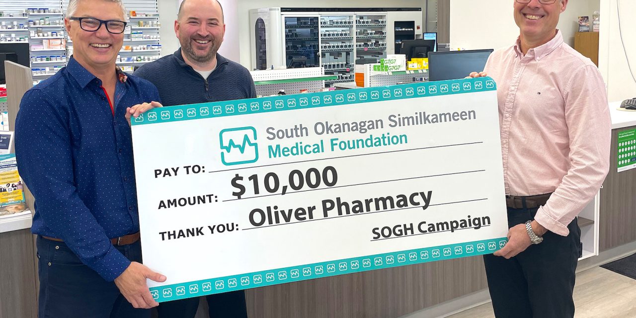 Oliver Pharmacy donates $10,000 to SOGH campaign