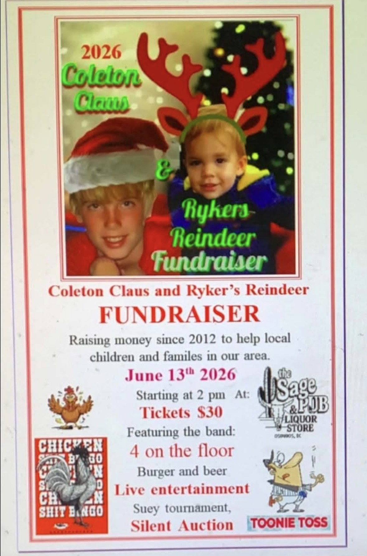 Coleton Claus & Ryker’s Reindeer Fundraiser at The Sage Pub