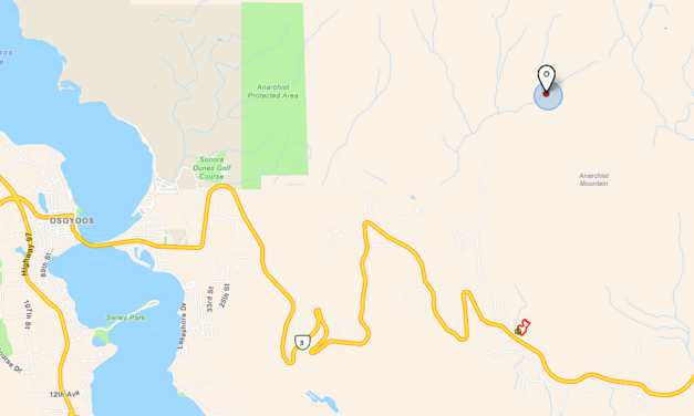 New wildfire burning east of Osoyoos after lightning strike
